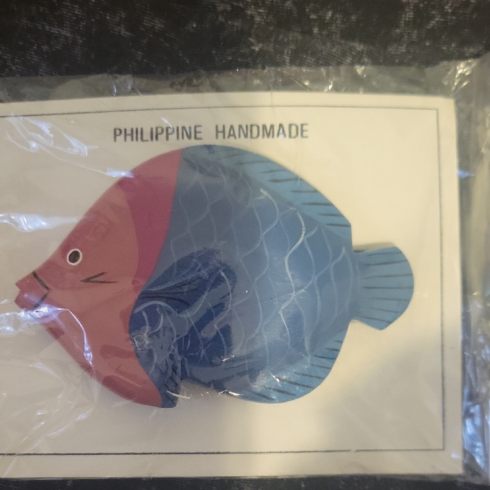 Handmade Blue and Red Fish Decor
